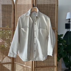 Zara Beige Utility Shirt